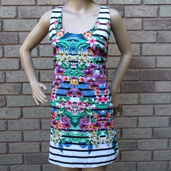 Ocean Pacific, Floral/Black, Size Medium, Sundress/Cover-Up - Picture 1 of 4